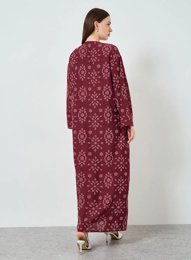 Styli  Women Printed Kimono and Wide Leg Pants Co-Ords for Women | Best Price UAE